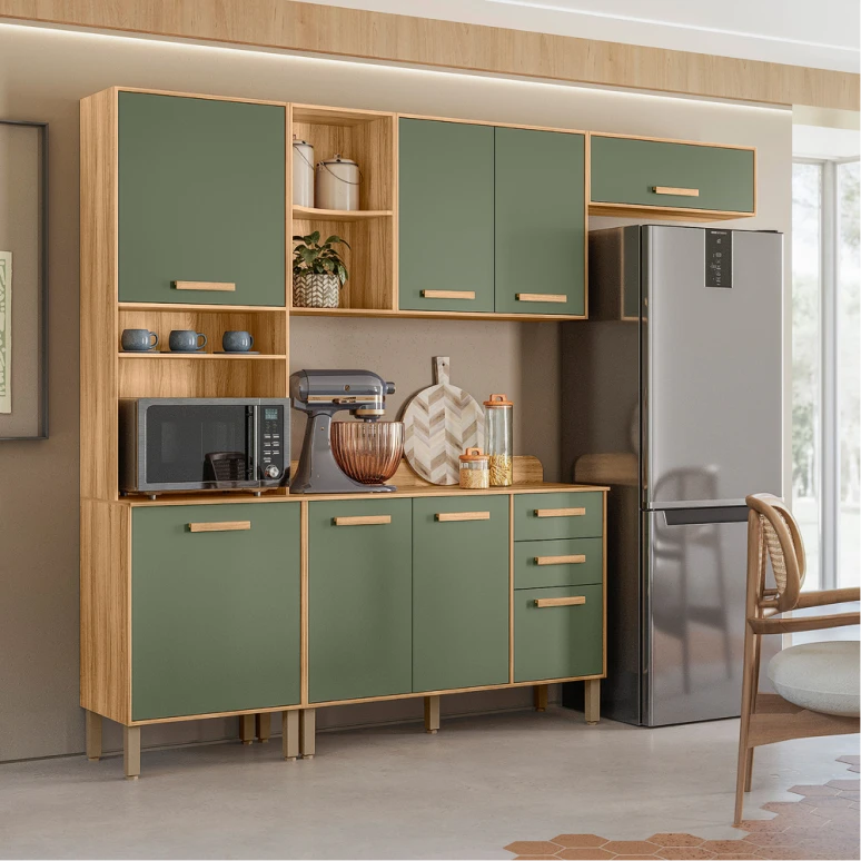 Nicioli - Cozinha Maria Flor - Freijo e Verde - Ambiente - Ecommerce 1